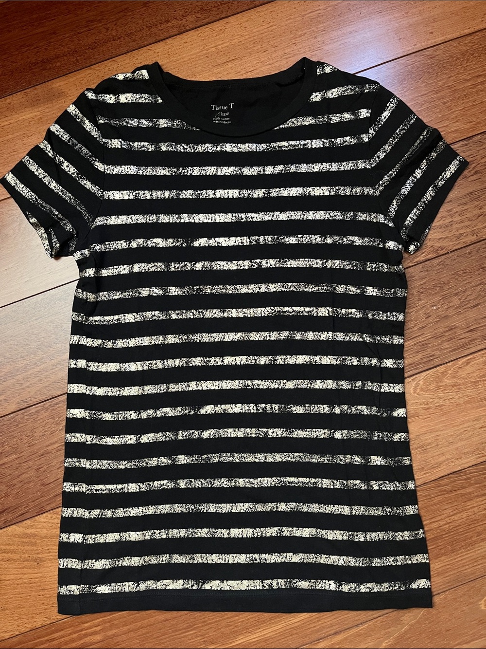 NWOT J. Crew Gold Stripe Tissue Tee